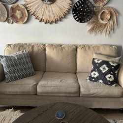 Free! Sofa With Queen Sleeper Bed With Comfy Memory Foam Mattress Included