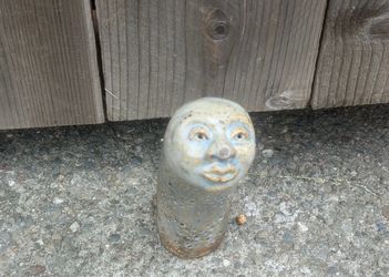 Art Pottery Sculpture Urn Jug Signed 3D Lady Women Face Bust Large