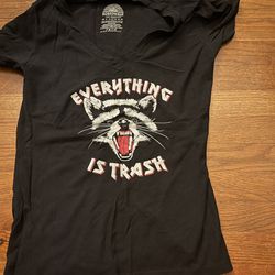Everything is Trash Raccoon V-Neck T-Shirt - L