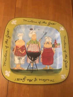 Tracy Flickinger Masters of the Grill Ceramic serving plate