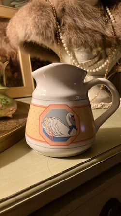 Ceramic Pitcher with Swan Design