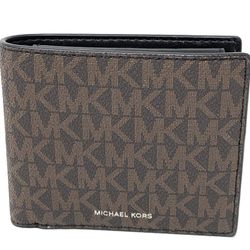 Michael Kors Men's Brown  MK Logo Print Wallet We