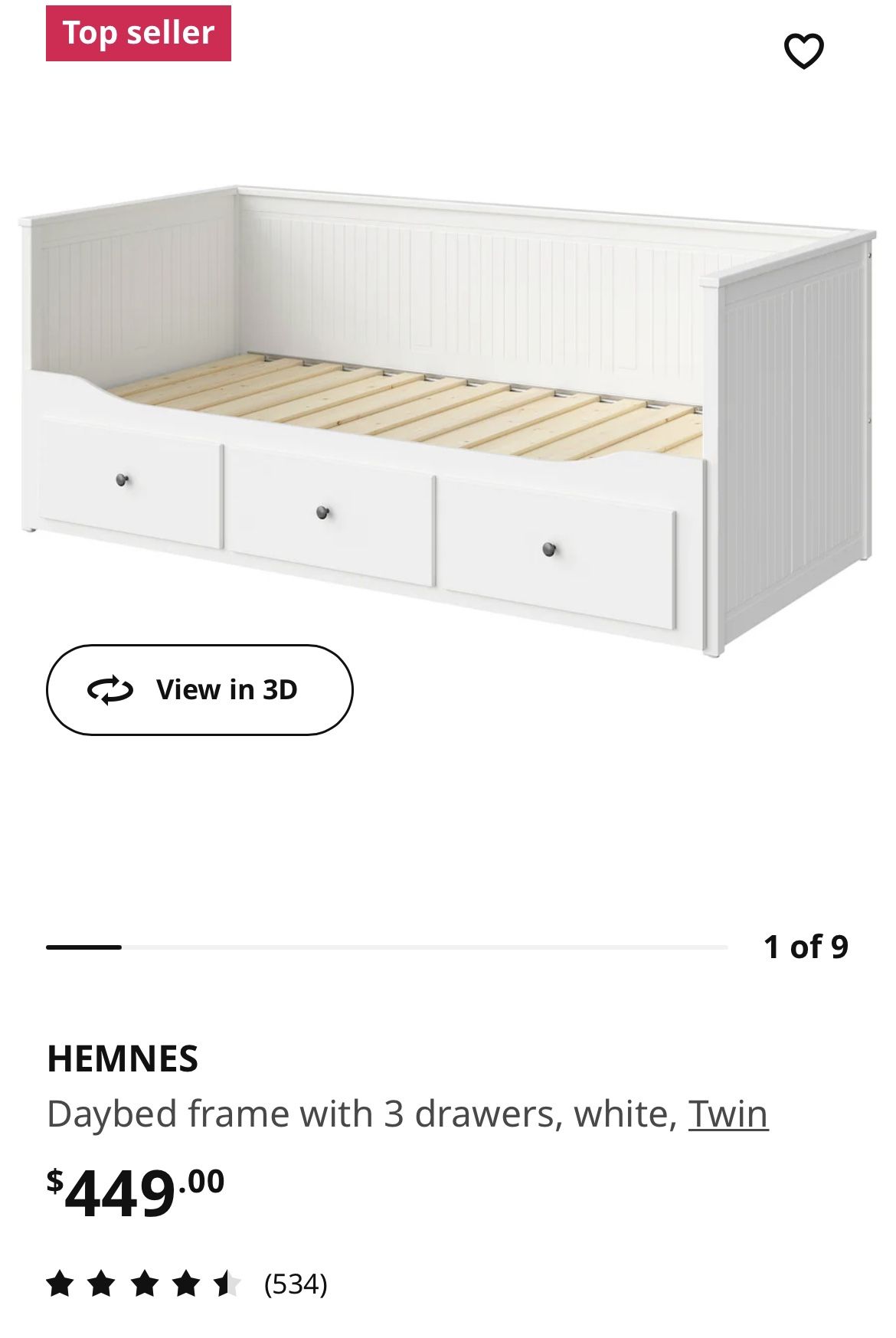 Ikea Hemnes Daybed w/ storage drawers and pull out trundle