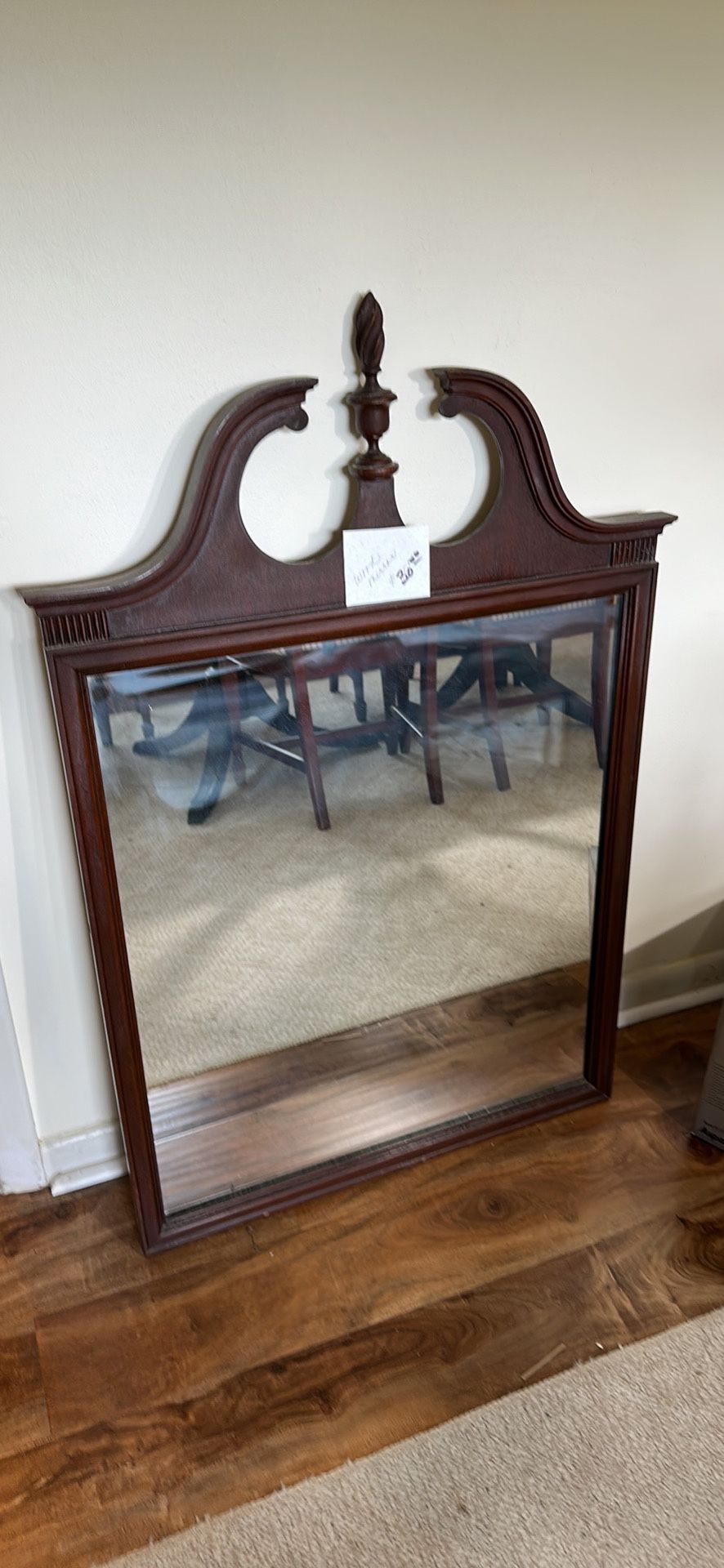 solid wood vintage mirror