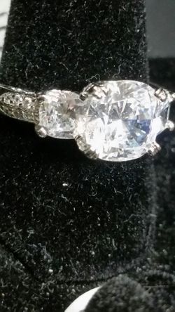 .925 sterling silver CZ diamond ring only $119 size 8