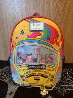 Loungefly the Beatles Magical Mystery Tour Bus Lenticular Mini Backpack NEW