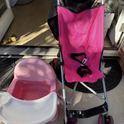 Booster feeding chair and folding stroller