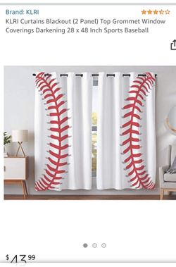 Baseball Curtains 