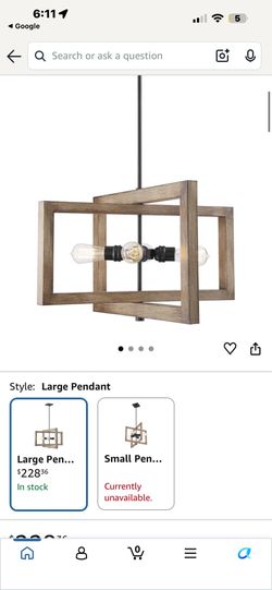 NUVO 60/6825 Beacon Large Pendant Fixture Black with Gray Wood Finish 4 Light