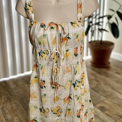 Abercrombie & Fitch Women’s Tie-Front Mini Dress -Fruit Print