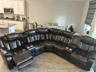 3-Piece Power Reclining Sectional with Consoles, Speakers, Subwoofer and LED Lighting
