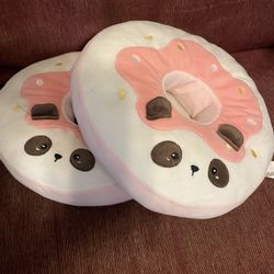 2 Donut Panda Plushie Pillows. 