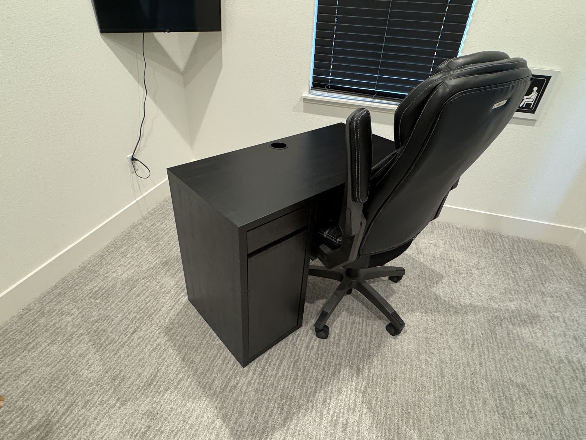 Dark Brown Office Desk And Chair