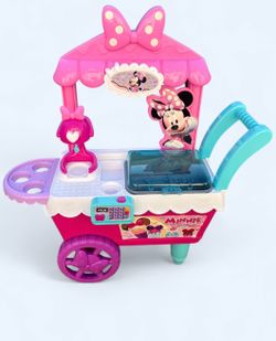 Disney Junior Minnie Mouse Sweets & Treats Ice Cream Cart with Sounds and Phrases, 19 pieces, Pretend Play, Kids Toys for Ages 2 Up by Just Play