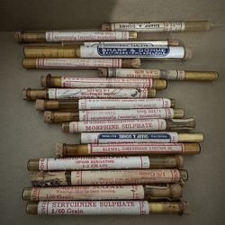 Antique Glass Bottle Medicine Vials 
