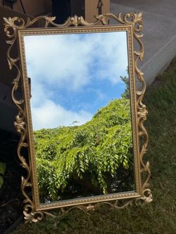 Ornate Gold Baroque Style Wall Mirror