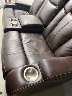 Leather recliner two piece