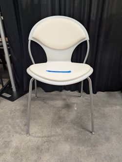 Versteel Contemporary White Chair with Metal Legs