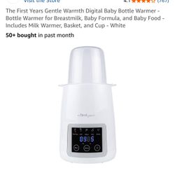 The First Years Gentle Warmth Digital Baby Bottle Warmer - Bottle Warmer for Breastmilk, Baby Formula, and Baby Food - Includes Milk Warmer, Basket, a
