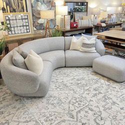 Free Delivery Brand New Castlery Sofa + Ottoman Bouclé Stain-Resistant Performance Family Friendly Fabric (Retail $3,800) New Unboxed Today! Unused!
