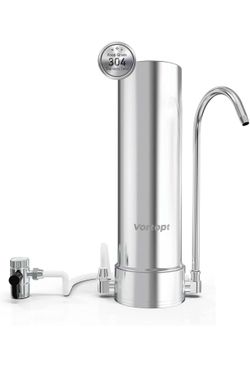 Vortopt F7 Countertop Water Filter System,Rapid Flow,6-8Months or 8000 Gallons Long-Life,5-Stage Filtration- Reduces Chlorine,Heavy Metals,Bad Odors,a