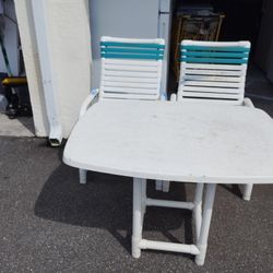 PVC Outside Table Two Chair Furniture