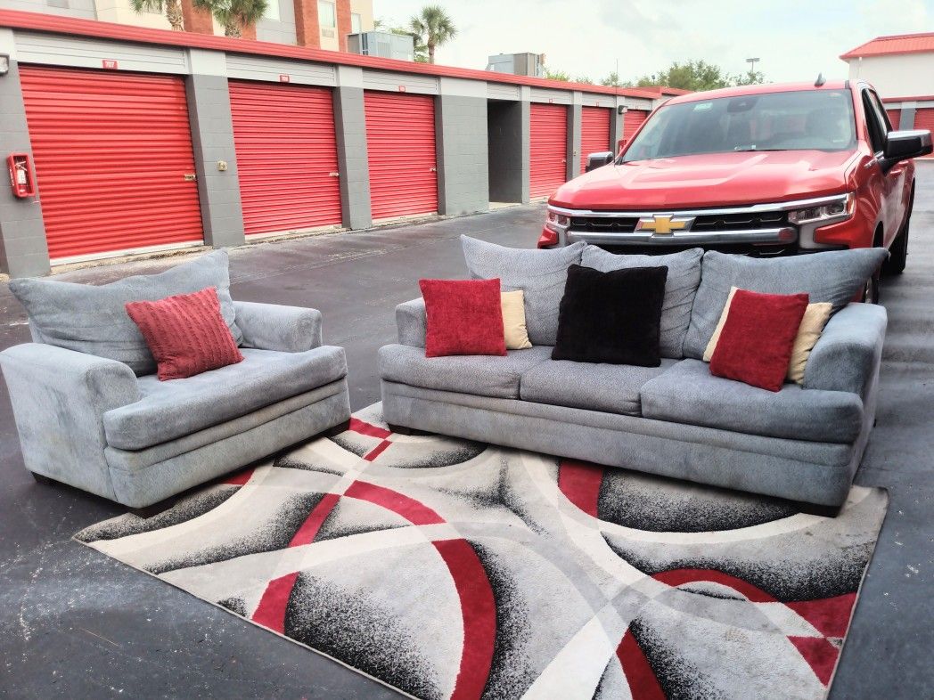 Sleeper Couch and Loveseat Set