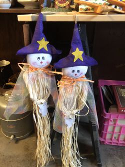 Pair of hanging Halloween decorations