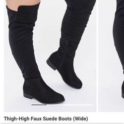 Wide Calf Thigh High Boots-NEVER WORN!