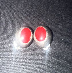 Sterling Silver / Cabochon Stone Clip On Errings