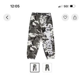 Supreme Satin Applique Sweatpant (SS26) Snow Camo Size (Medium)