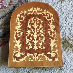 Vintage Wood Inlay Bookends