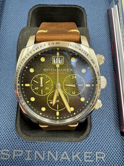 Spinnaker Hull SP-5068-01 Mens Chronograph 42mm Watch Brown Dial Limited Edition