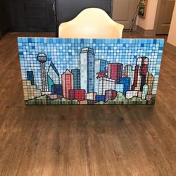 Dallas skyline painting