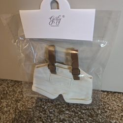 Labubu  Ivory Overalls Outfit (clothing Only, Doll Not Included)