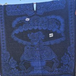 Katrina Day Of The Dead Poncho Gaban Thick Like A Blanket 