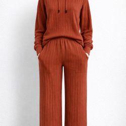 Casual ribbed two-piece set//set De Dos Piezas Para Mujer 