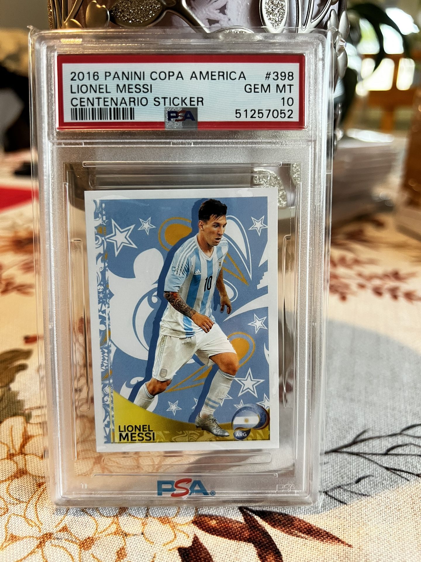 2016 Panini Copa América # 398 Lionel Messi Centenario STICKER PSA 10