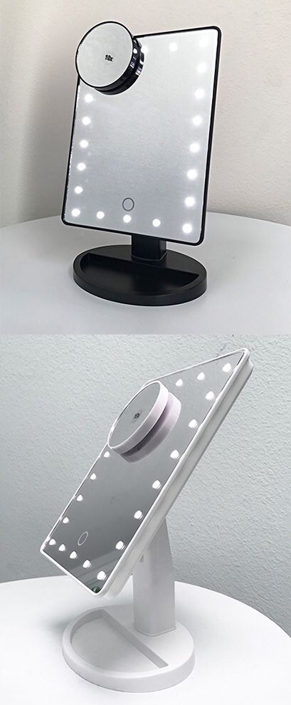 (NEW) $15 each 11x6.5” LED Vanity Makeup Mirorr Touch Screen Dimming w/ 10x Magnifying (Black or White)