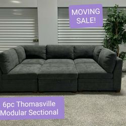 Thomasville Tisdale Modular Sectional Couch Sofa With Storage Ottoman