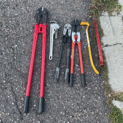 Bolt Cutters Crow Bars Wrench 