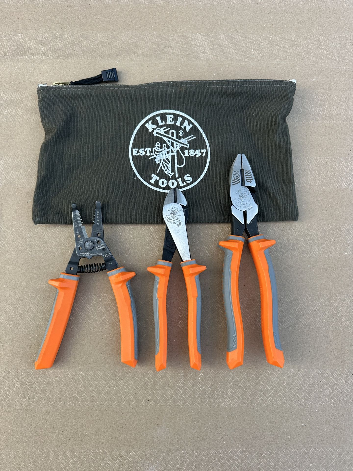 Klein Tools 3 piece Insulated Tool Kit with case