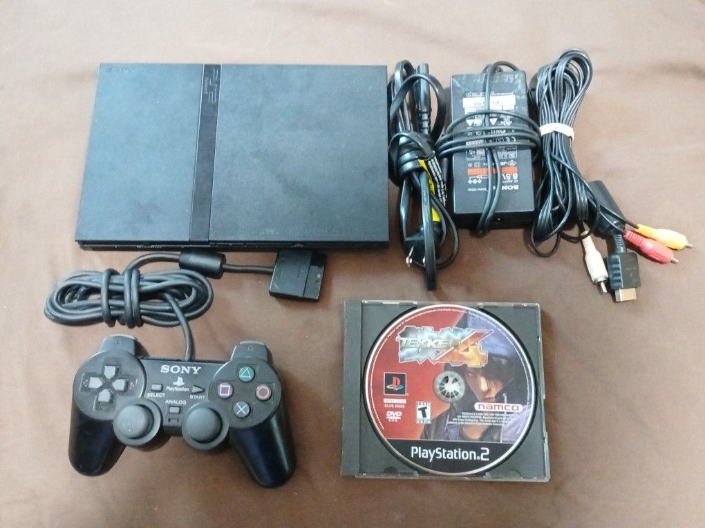 Playstation 2 PS2 Slim Console With Controller And Game