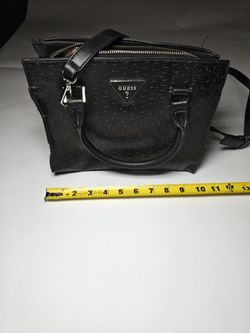 GUESS Women's Shoulder Bag Black with GUESS Logo Handbag Purse Crossbody Strap