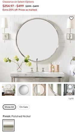 Pottery Barn-Polished Nickel Hanging Mirror