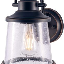 Outdoor Wall Lantern, Wall Sconce as Porch Lighting Fixture, E26 Medium Base, Metal Housing Plus Glass, Oil Rubbed Bronze Finish, Bulbs not Included

