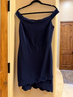 Emerald Sundae navy blue scallop dress - L