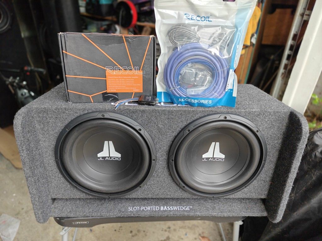 Complete Bass Package JL 12s Ported Box, Amp, Wiring, LOC