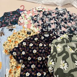 Men Hawaiian Beach Shirts Size Large (Lot Of 7)