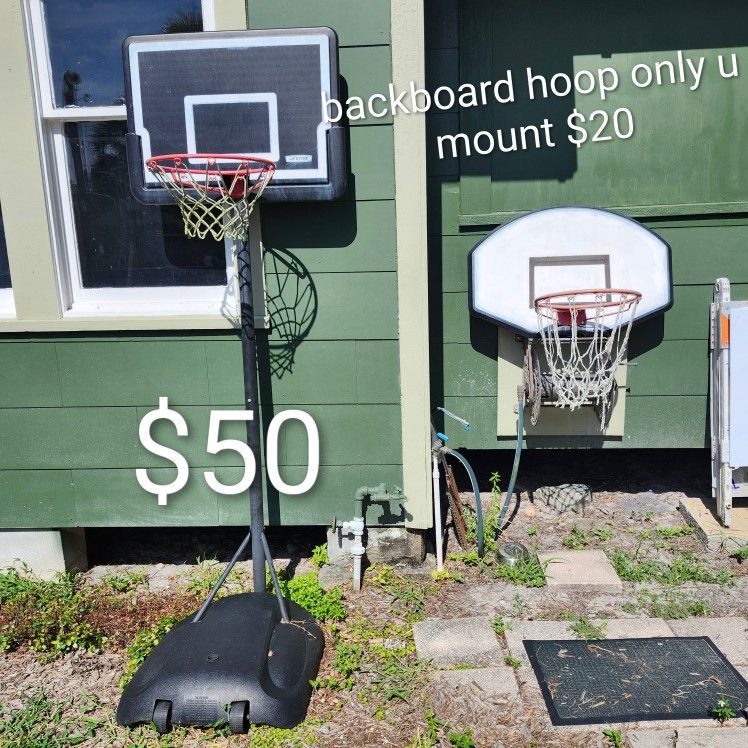 Can Deliver $50 Basketball Hoop With Pole And Stand Or $20 Hoop Only You Mount It